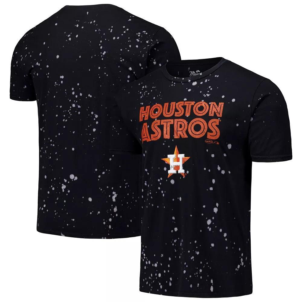 Men's Majestic Threads Black/White Houston Astros Splatter T-Shirt, Size: XL Product Image