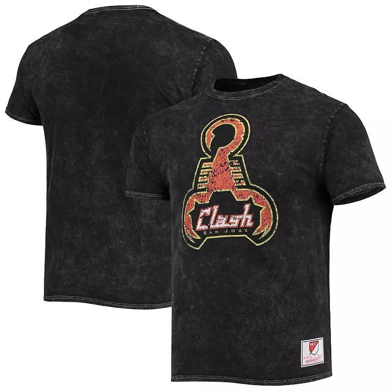 Mens Mitchell & Ness Black San Jose Clash Since 96 Mineral Wash T-Shirt Product Image