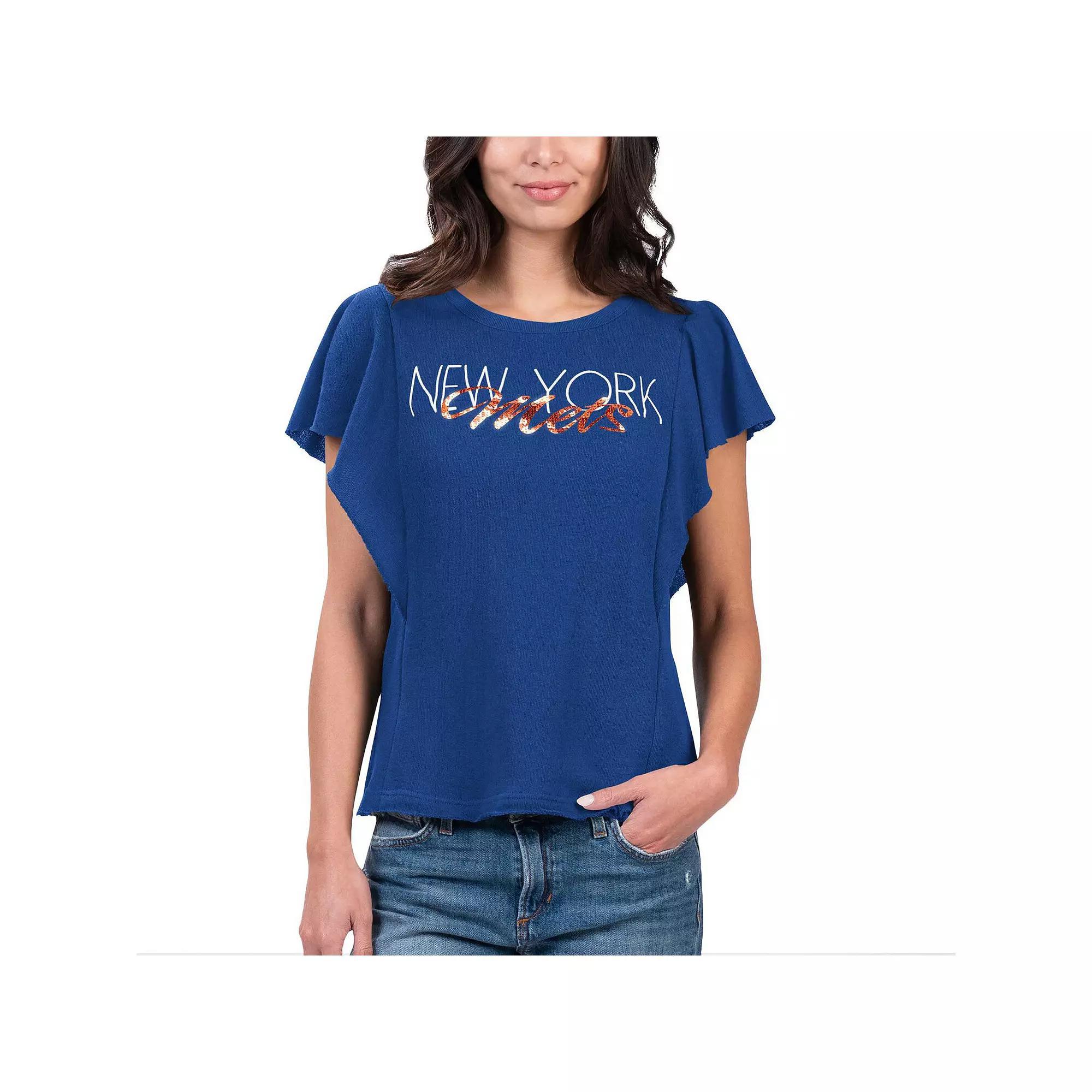 Women's G-III 4Her by Carl Banks Royal New York Mets Crowd Wave T-Shirt, Size: XL, Blue Product Image