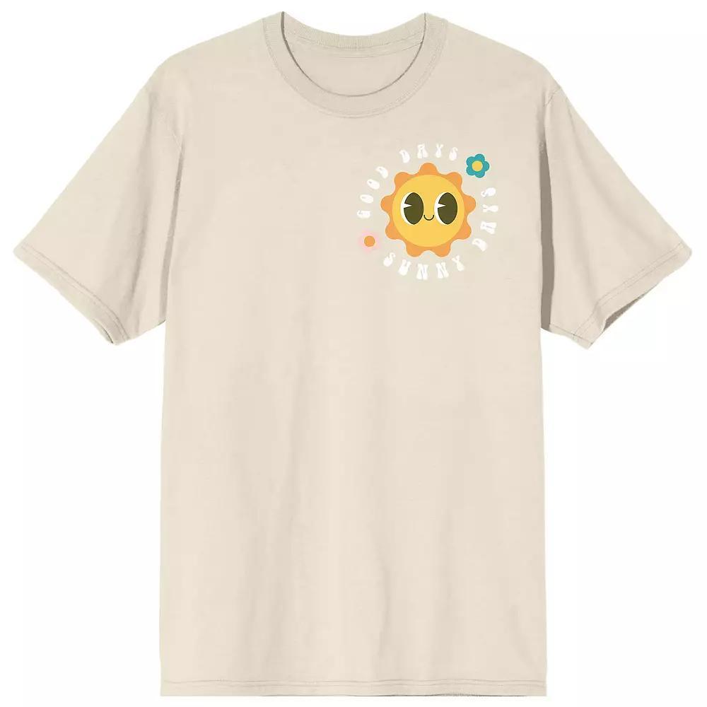 Men's Sunny Days Cartoon Sun Tee, Size: Large, Off White Product Image