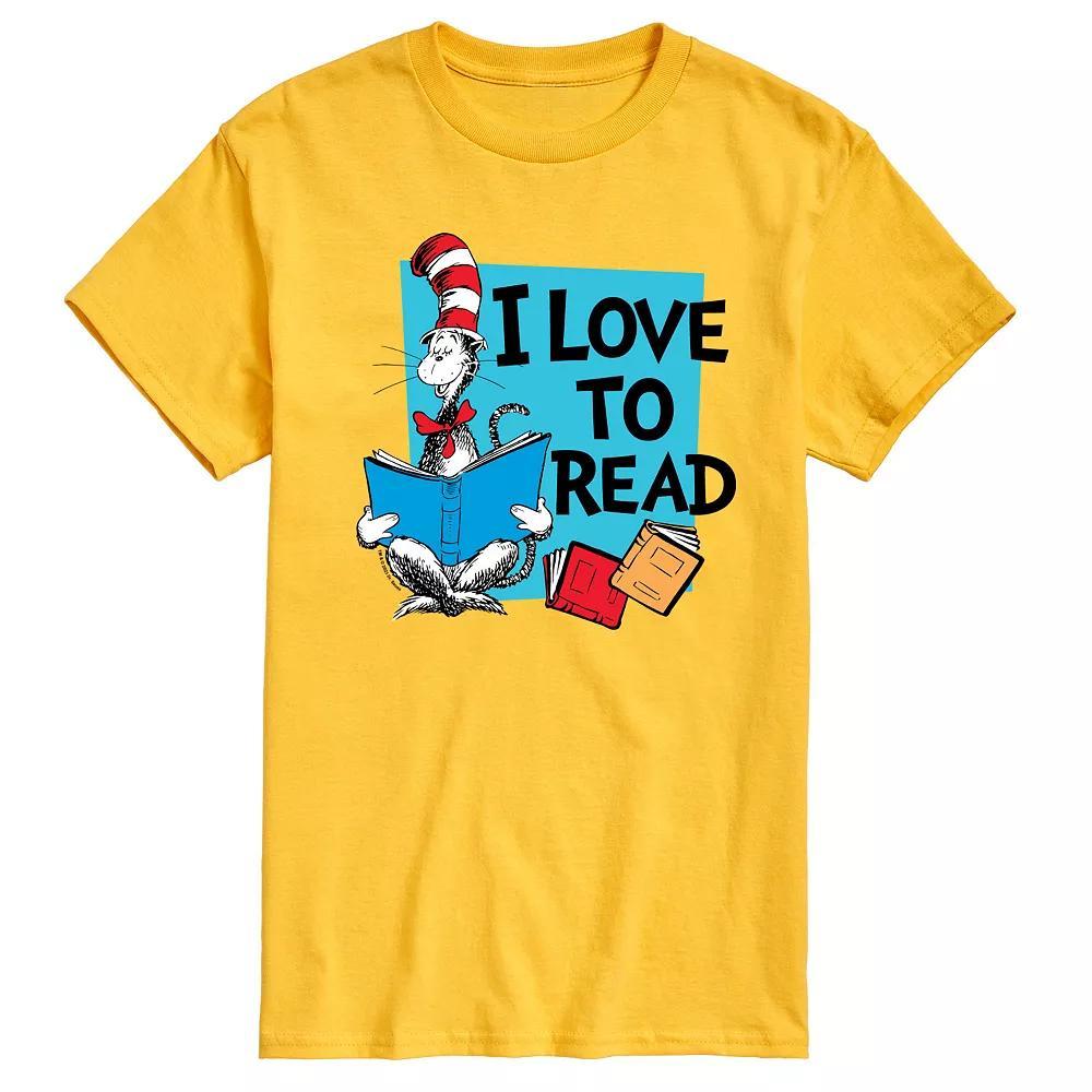 Men's Dr. Seuss The Cat in the Hat I Love To Read Graphic Tee, Size: XL, Yellow Product Image