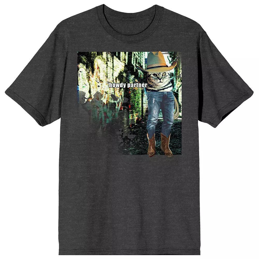 Men's Screenshot Energy Meme Cowboy Hat Howdy Partner Tee, Size: Large, Black Product Image