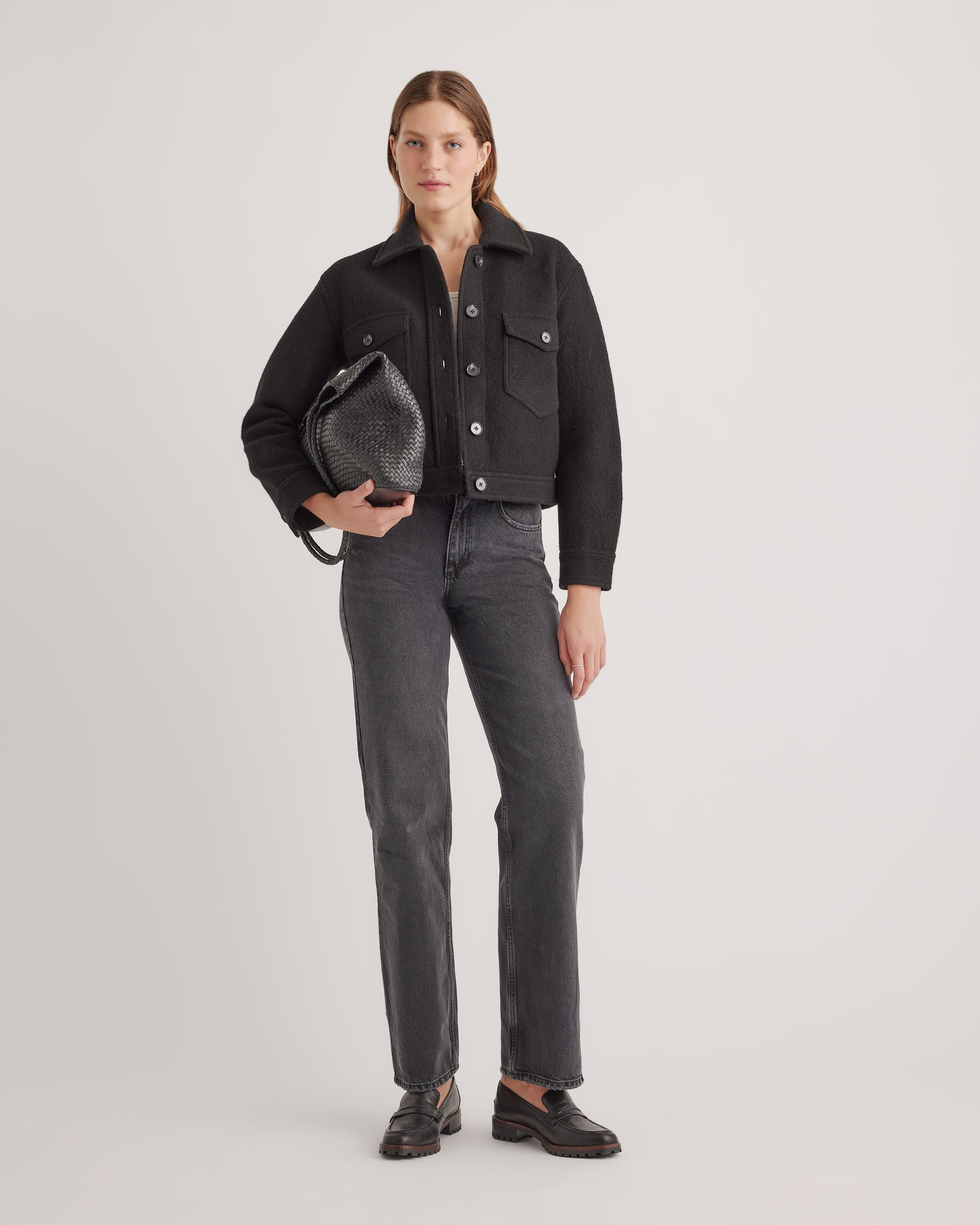 Quince | Women's 100% Merino Wool Cropped Shirt Jacket Product Image