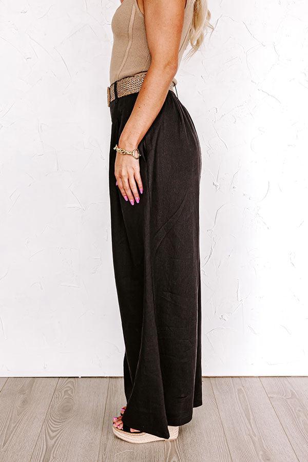 The Maris High Waist Linen-Blend Trousers Black Product Image