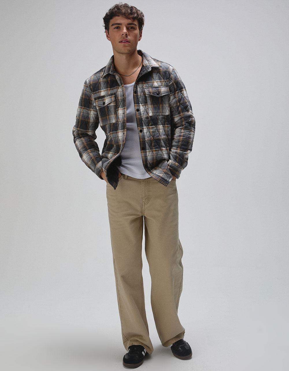 RSQ Mens Quilted Plaid Jacket - GRAY Product Image