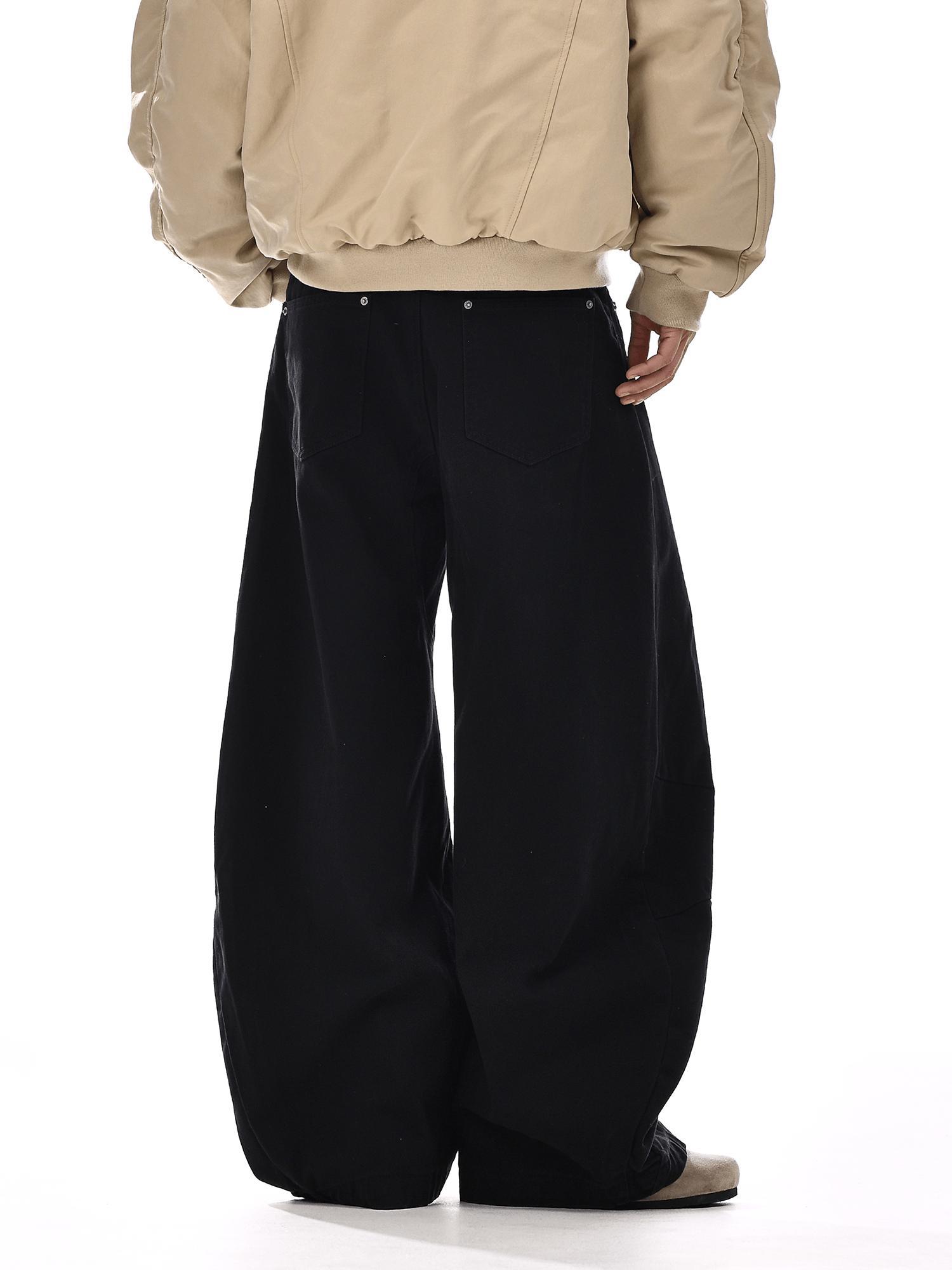 RT No. 12550 JET BLACK STRAIGHT BAGGY JEANS Product Image