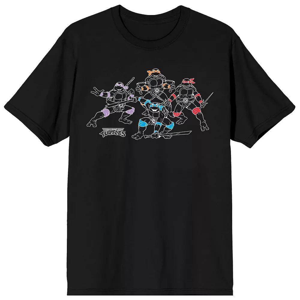 Men's Teenage Mutant Ninja Turtles Classic Retro Cartoon Graphic Tee, Size: Medium, Black Product Image