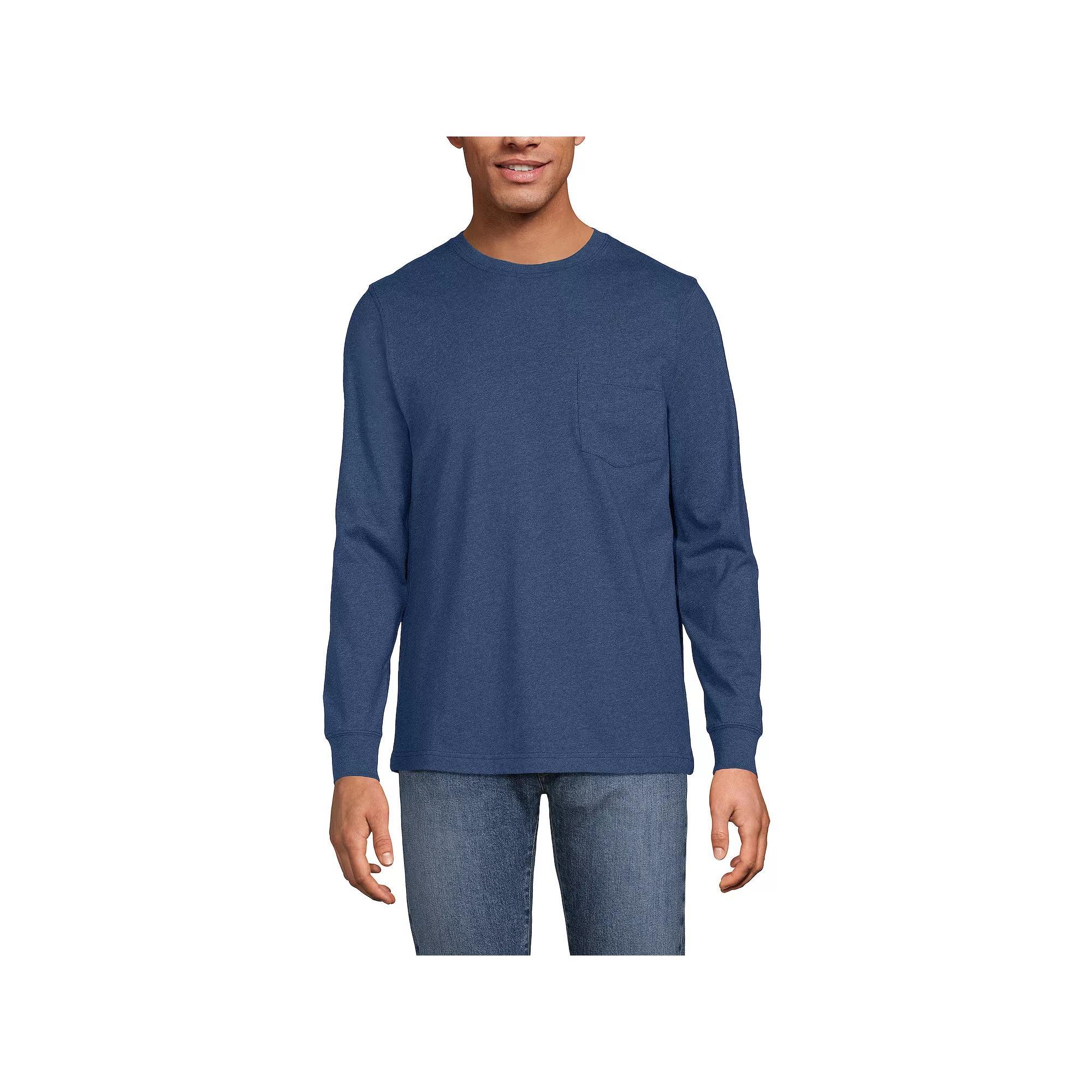 Men's Lands' End Super-T Pocket Tee, Size: XL, Blue Grey Product Image