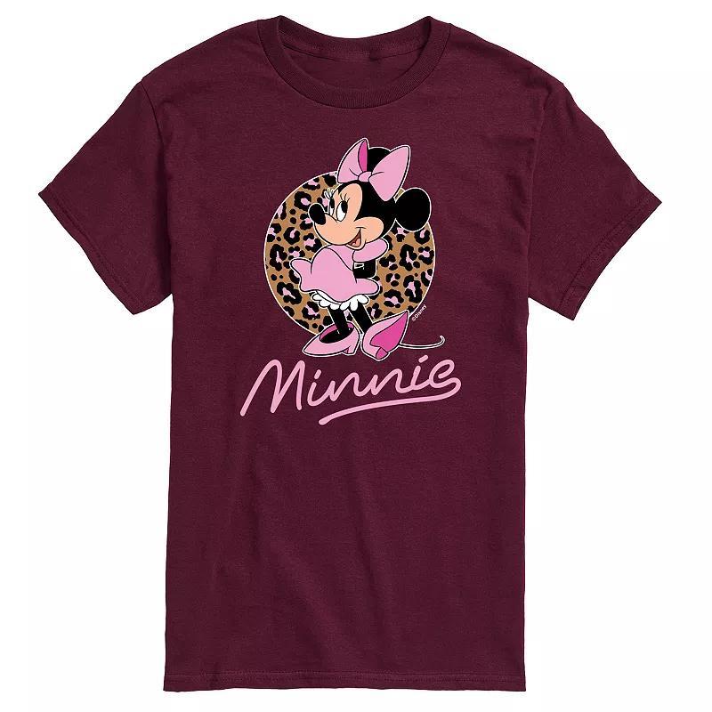 Disney's Minnie Leopard Print Men's Graphic Tee, Size: XXL, Black Product Image