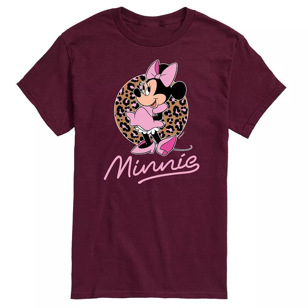 Disney's Minnie Leopard Print Men's Graphic Tee, Size: XXL, Black Product Image