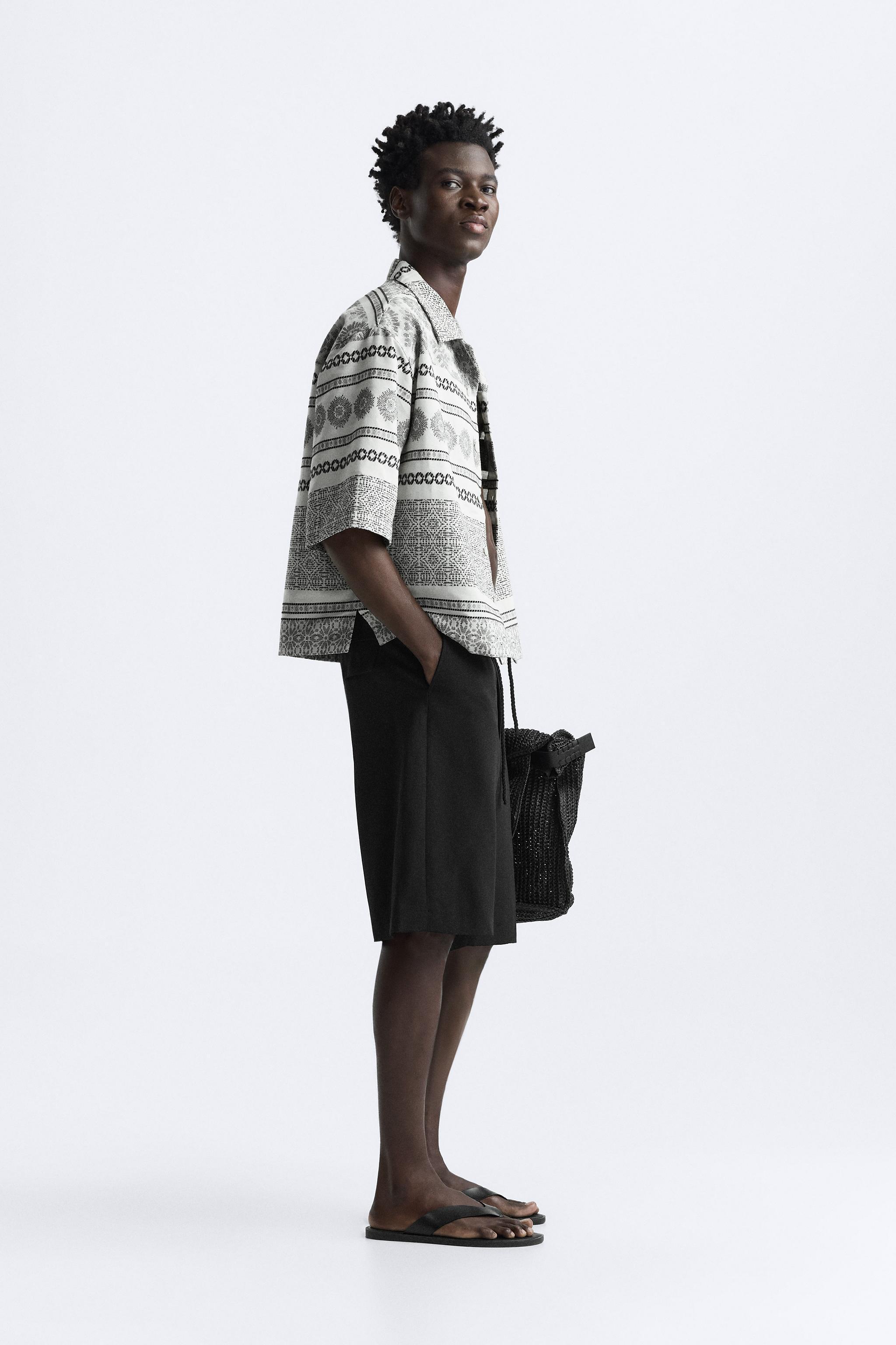 GEOMETRIC JACQUARD OVERSHIRT Product Image