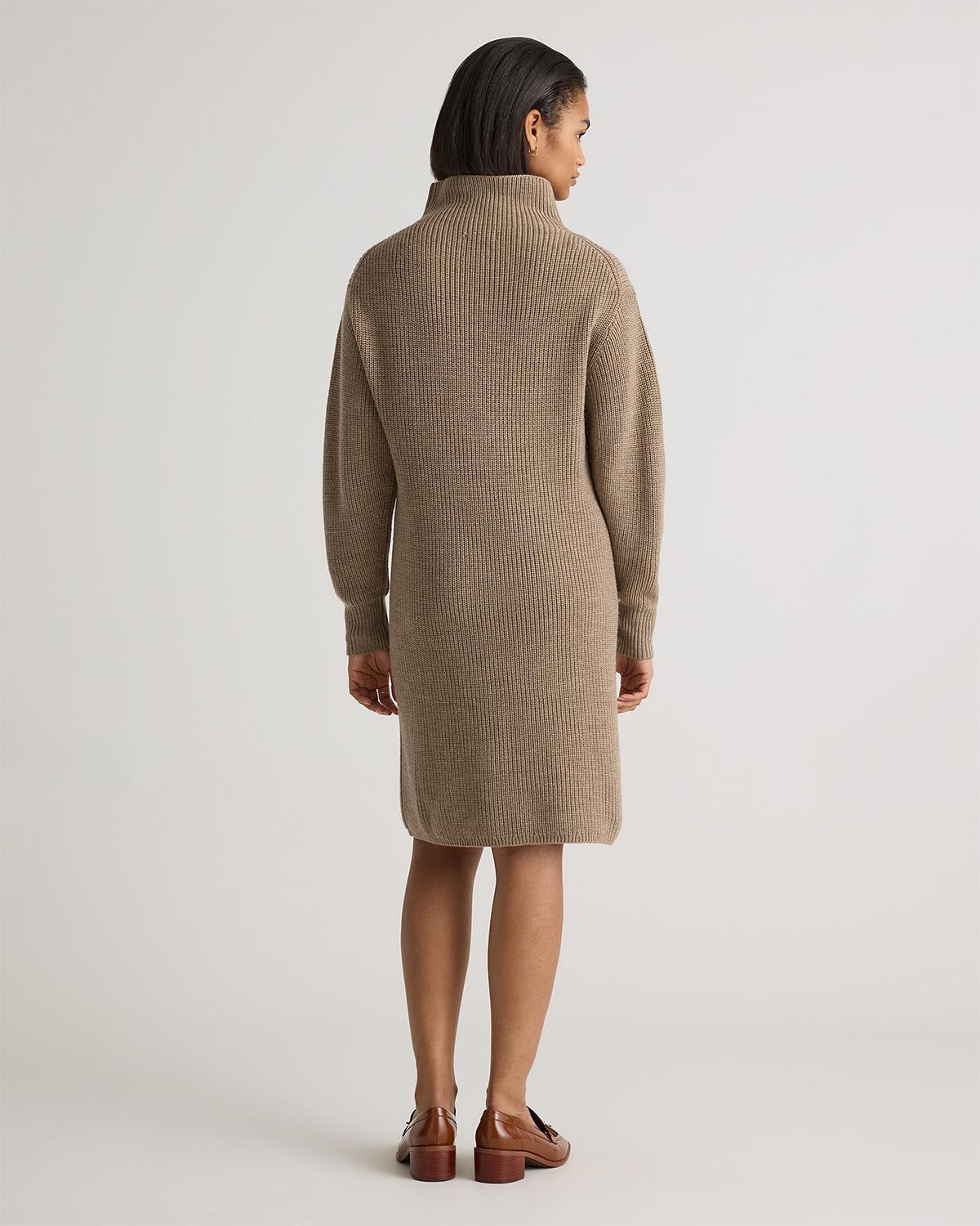 Quince | Women's Australian Merino Wool Relaxed Turtleneck Sweater Dress Size XS Product Image
