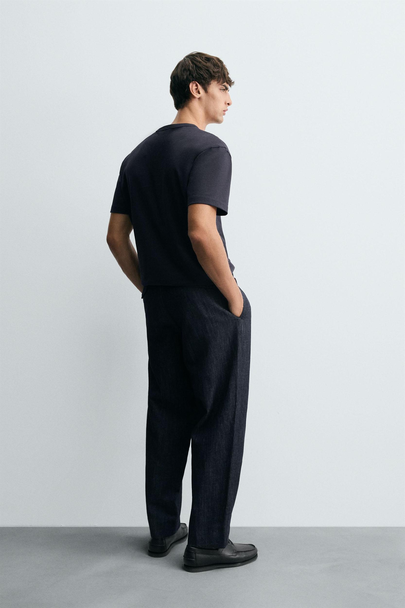 WIDE FIT CROPPED DENIM PANTS Product Image