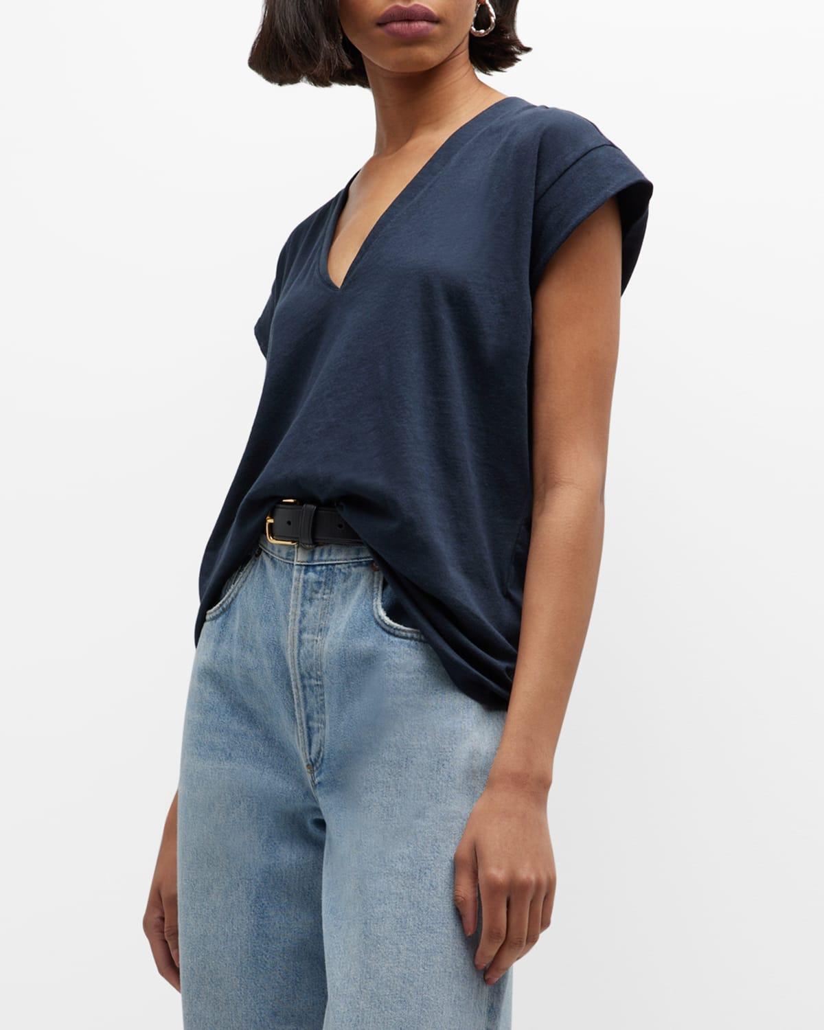 Frame Le Mid Rise V-Neck Tee Product Image
