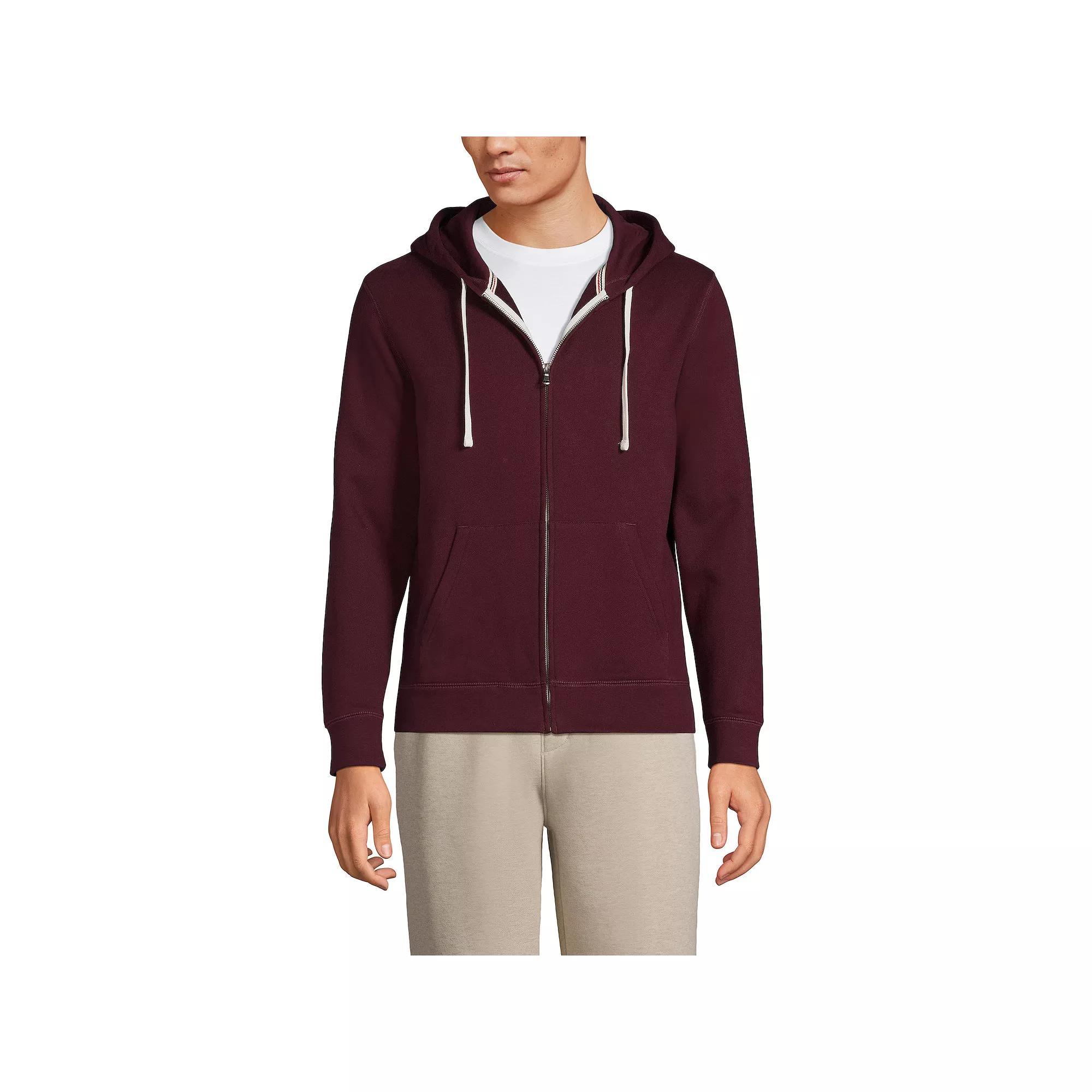 Men's Lands' End Serious Sweats Long Sleeve Full Zip Hoodie, Size: XL, Dark Grey Heather Product Image