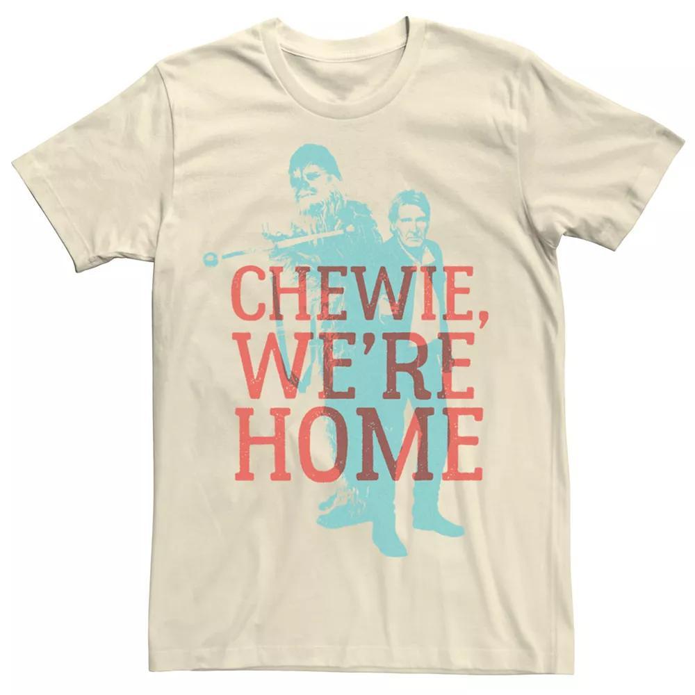 Men's Star Wars Chewie Han Solo We're Home Overlay Tee, Size: Medium, Natural Product Image