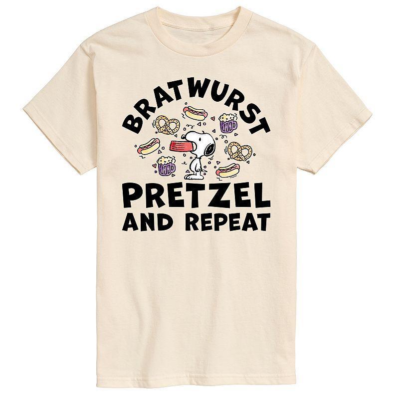 Mens Peanuts Bratwurst Pretzel Repeat Graphic Tee Product Image