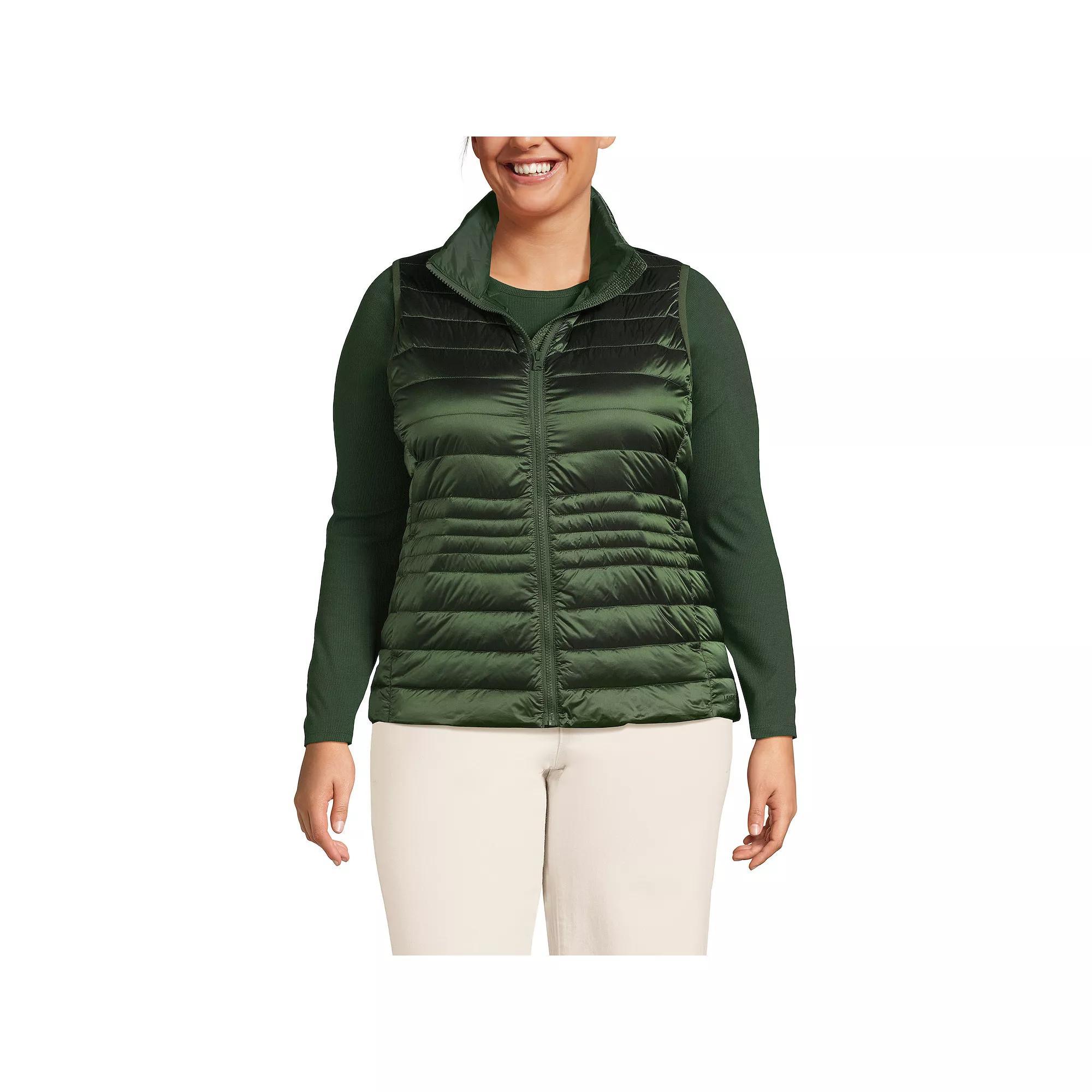 Plus Size Lands' End Wanderweight Down Vest, Women's, Size: 3XL, Deep  Blue Product Image