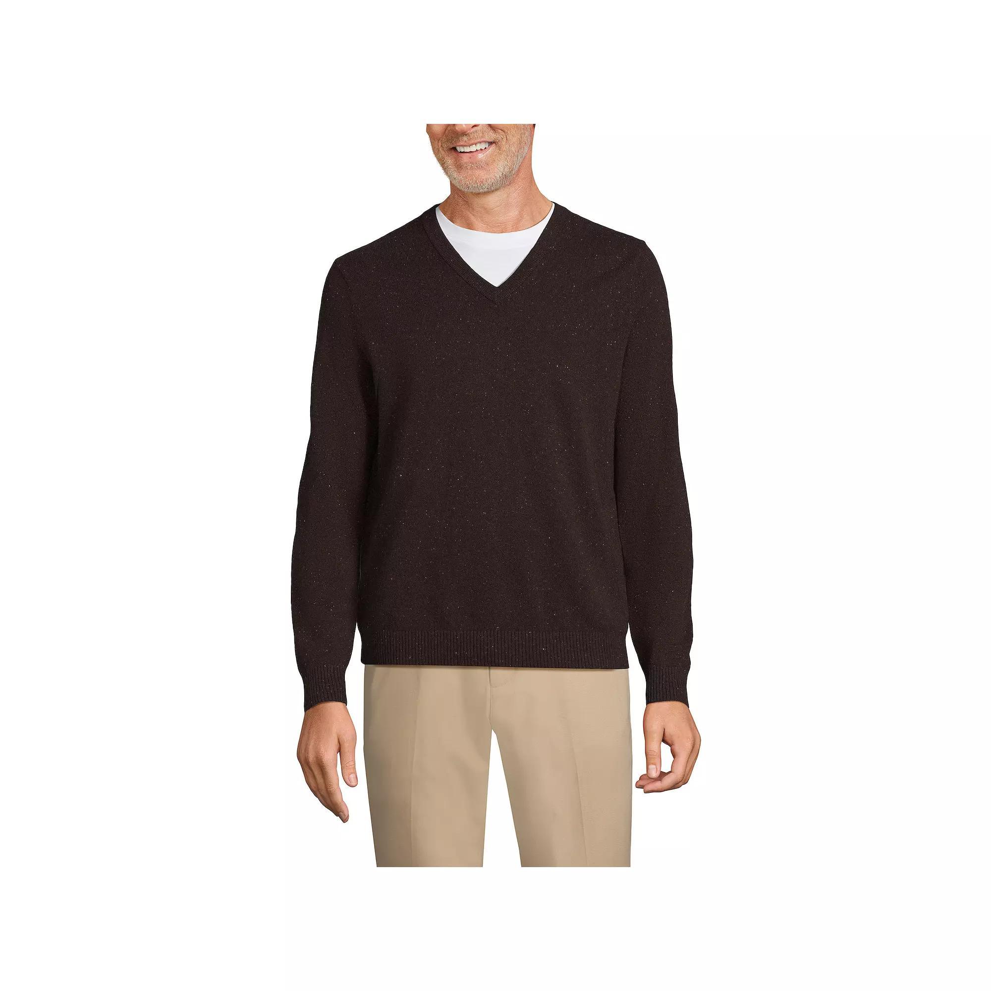 Men's Lands' End Fine-Gauge Cashmere V-neck Sweater, Size: Large, Fresh Red Product Image
