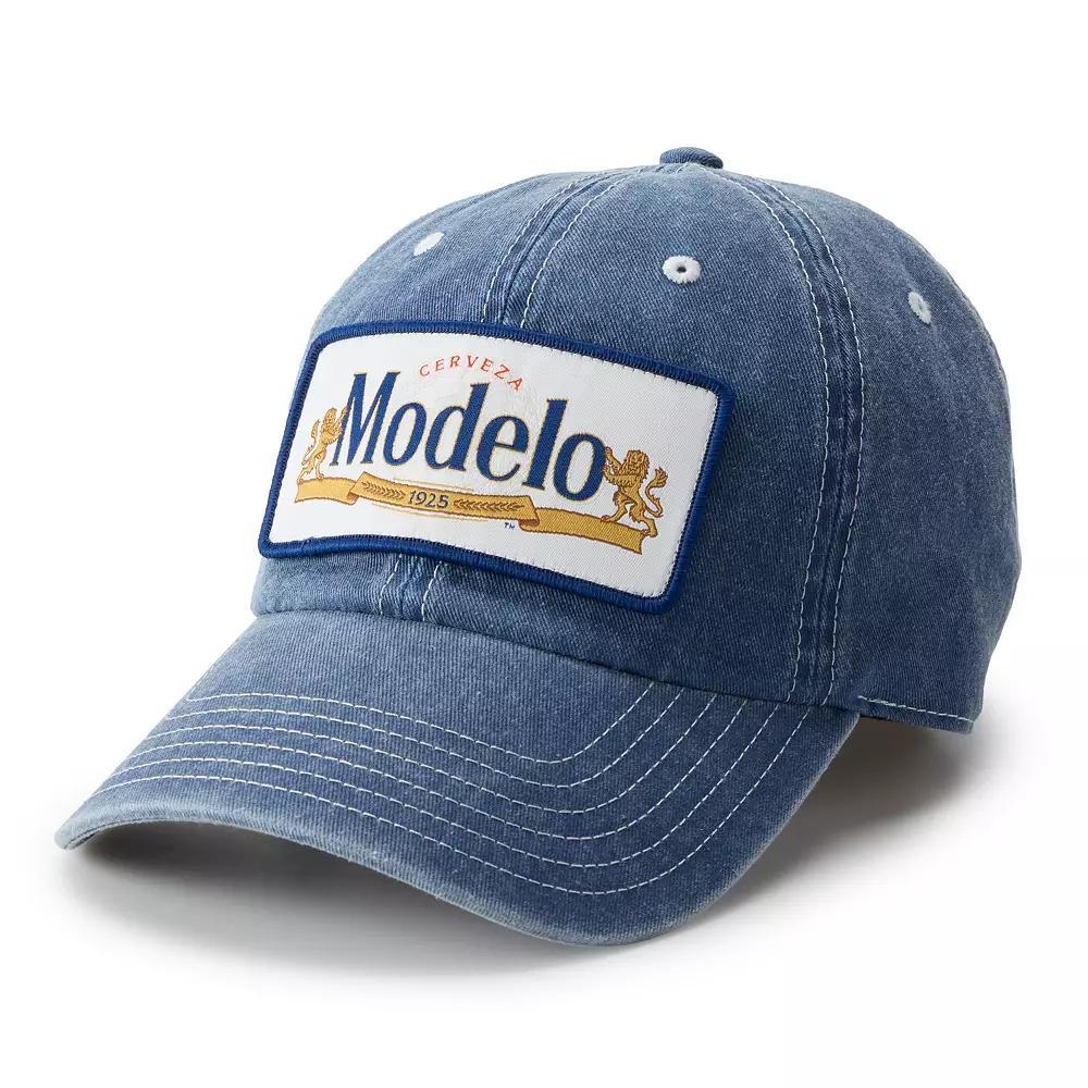 Mens Modelo Patch Pigment Dyed Relaxed Baseball Cap, Blue Product Image