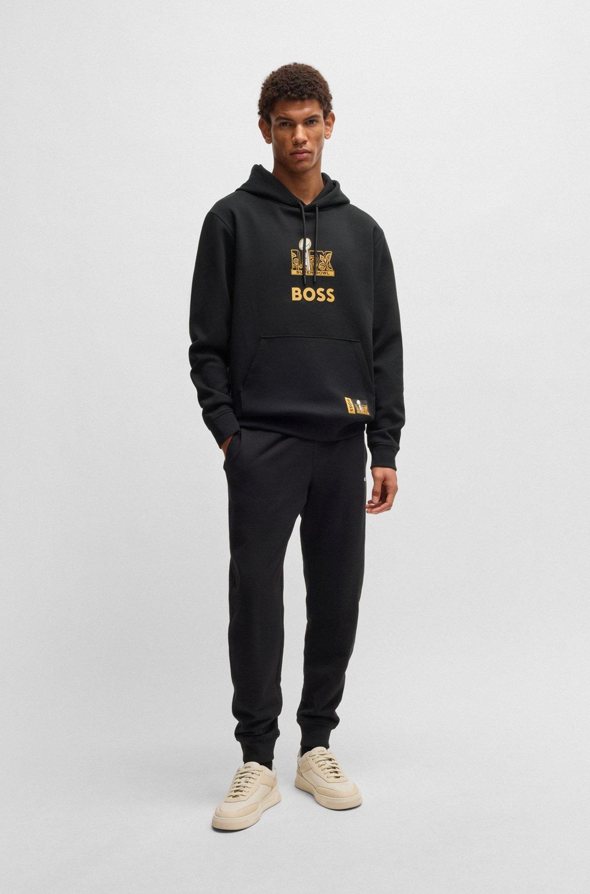 BOSS x NFL stretch hoodie with gold-tone artwork Product Image