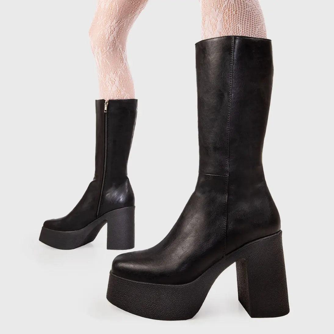 Holler Back Platform Wide Calf Boots Product Image