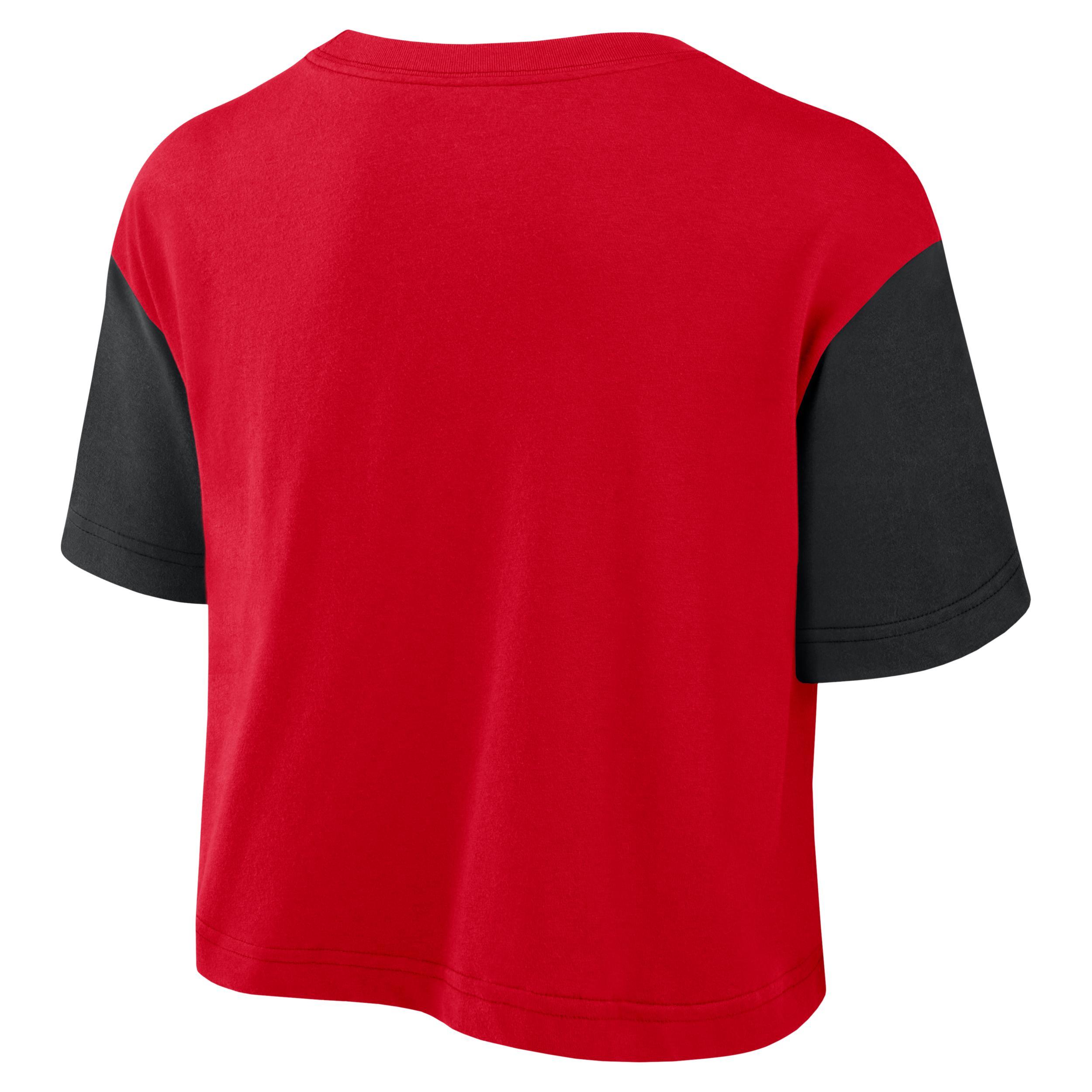 Duke Athletic Prep Arch Women's Nike Dri-FIT College Cropped T-Shirt Product Image