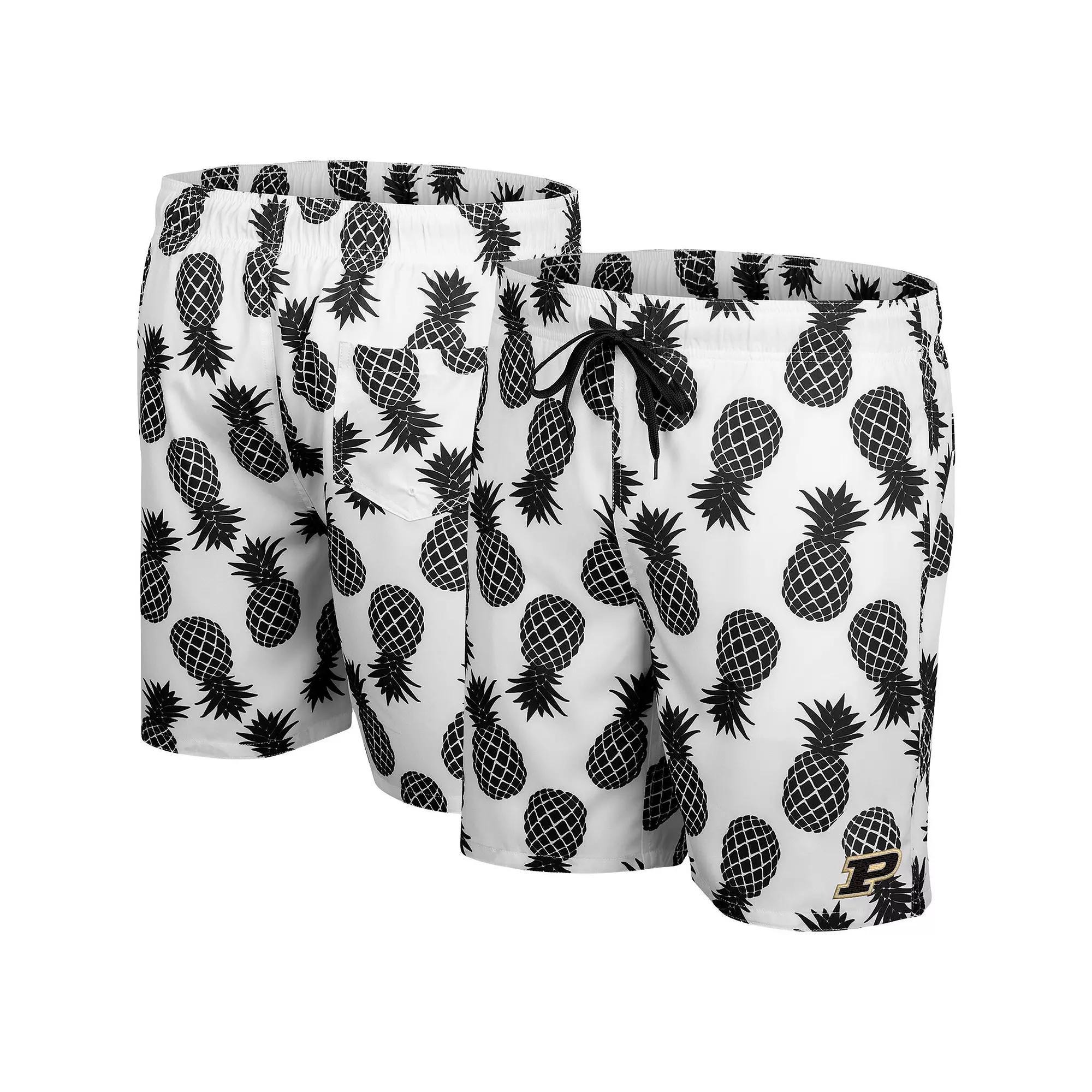 Mens Colosseum Purdue Boilermakers Pineapples Swim Shorts Product Image