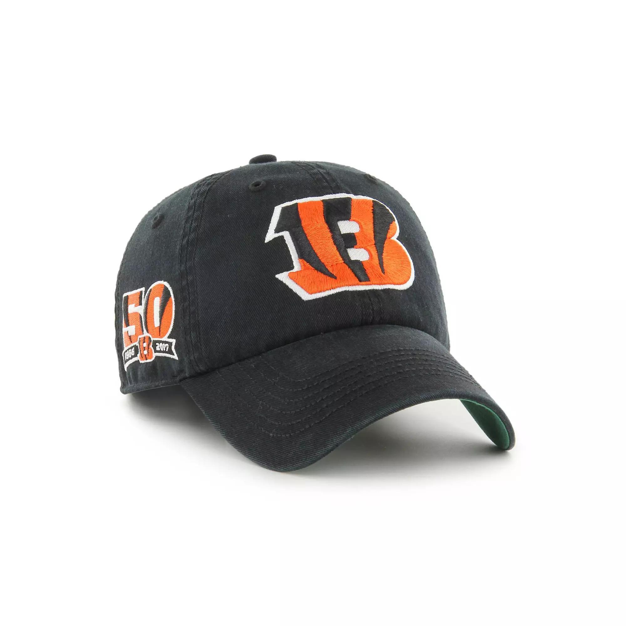 Men's '47 Black Cincinnati Bengals Sure Shot Franchise Fitted Hat, Size: Small Product Image