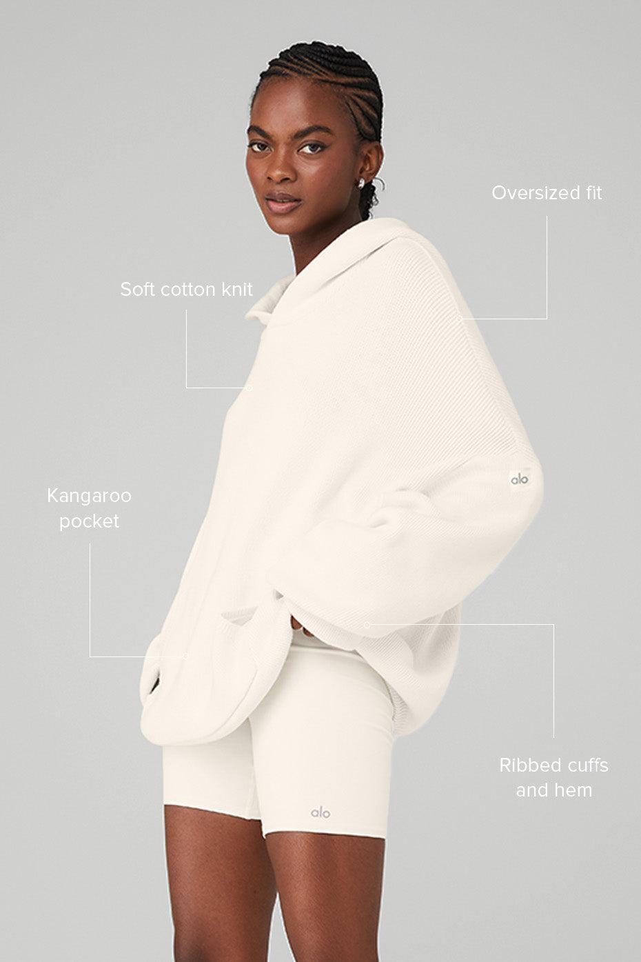 Alo Yoga | Scholar Hooded Sweater Top White Product Image