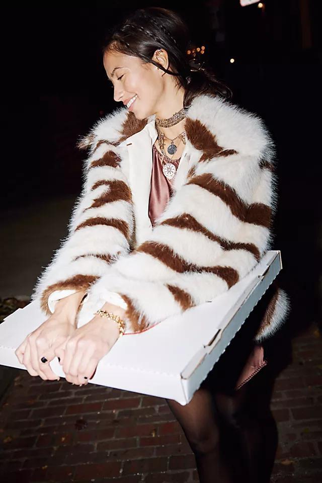 Fiona Zebra Faux Fur Coat Product Image
