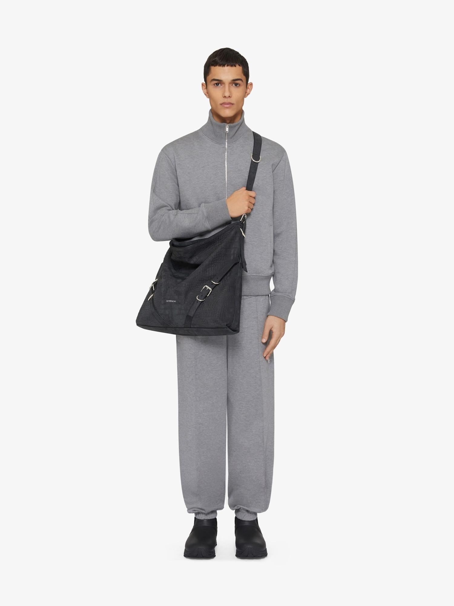 Large Voyou bag in crocodile effect suede Product Image