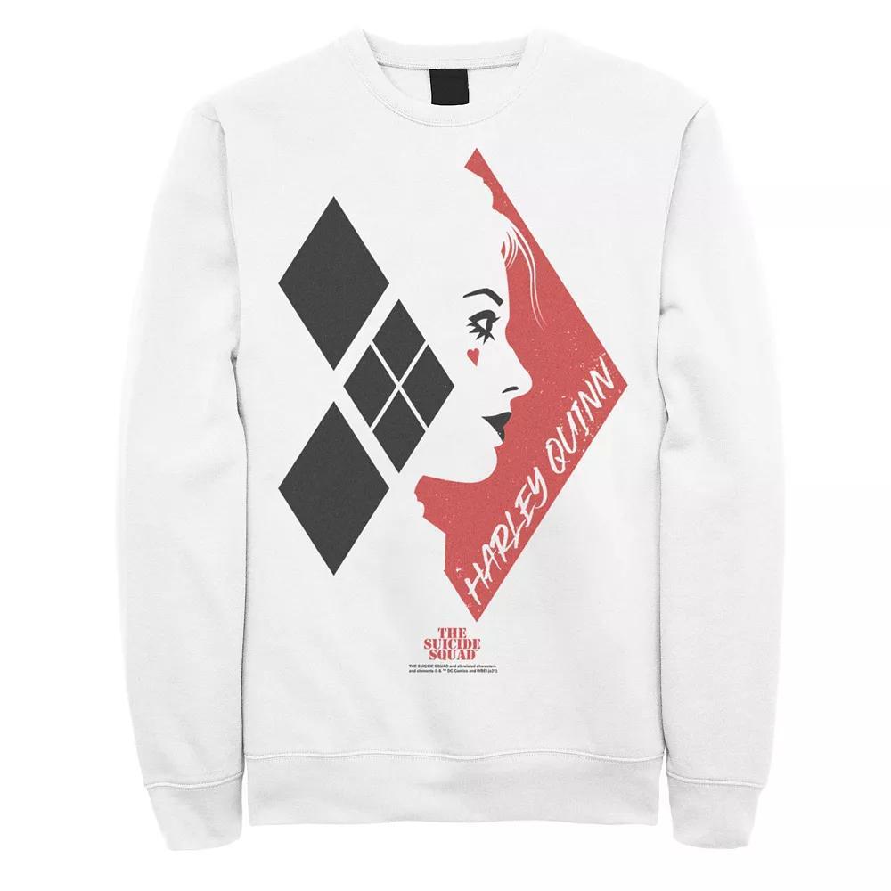 Men's The Suicide Squad Harley Quinn Diamond Sweatshirt, Size: Small, White Product Image