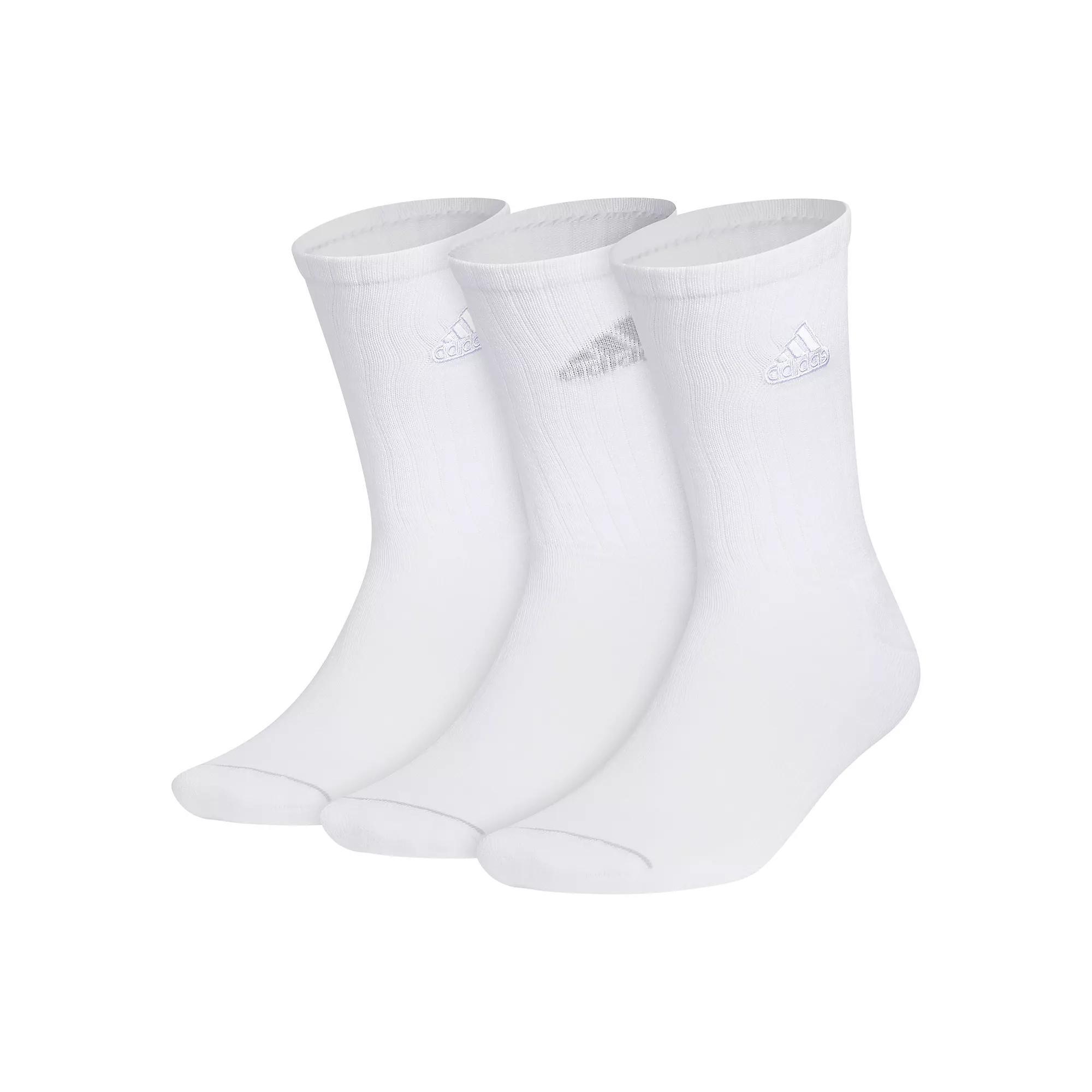Men's adidas 3-Pack Classic Cushioned 2.0 Crew Sock, Size: 6-12, White Grey Product Image
