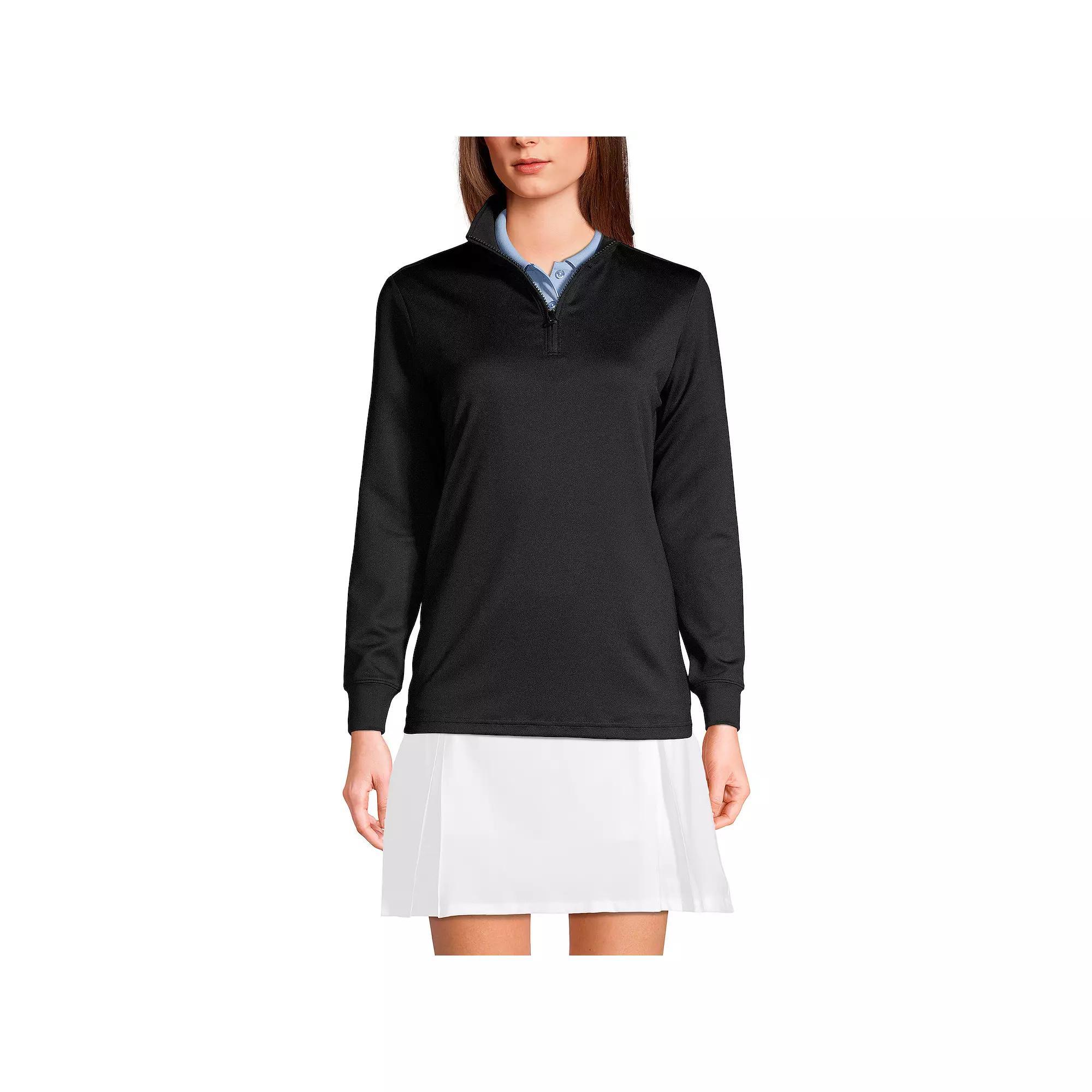 Womens Lands End Quarter Zip Pullover Blue Product Image