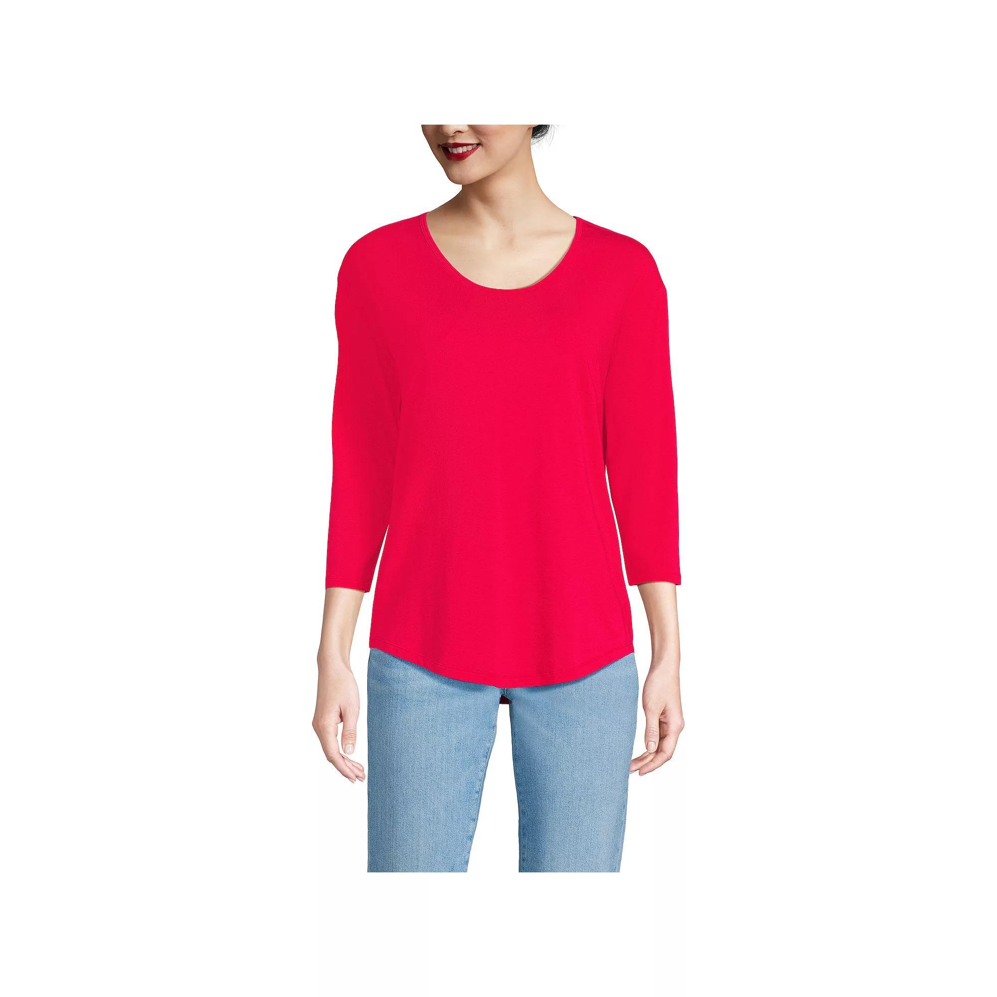Women's Lands End Lightweight Jersey Tunic Top, Size: Medium, Black Product Image