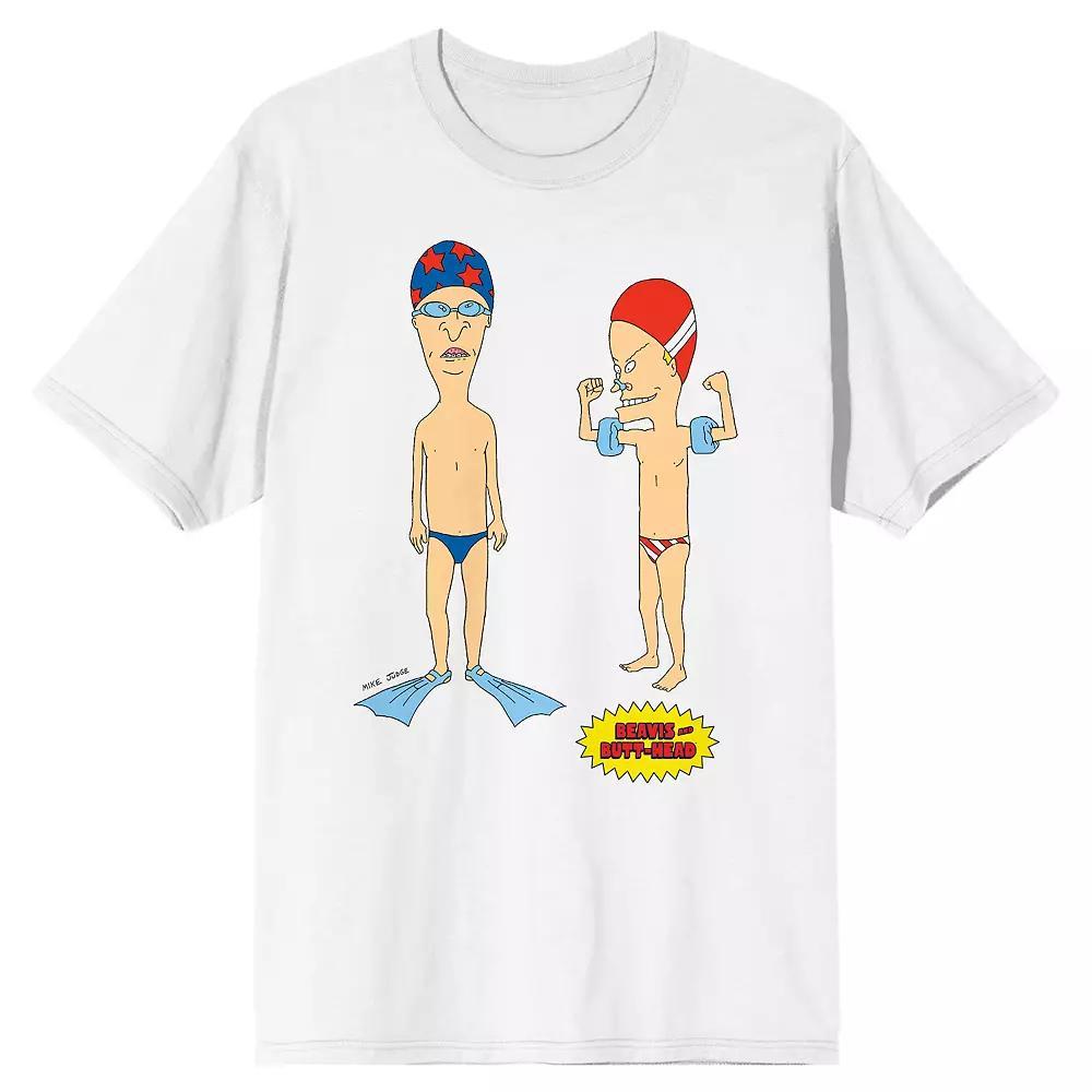 Mens Beavis & Butthead Swimming Short Sleeve Graphic Tee Product Image