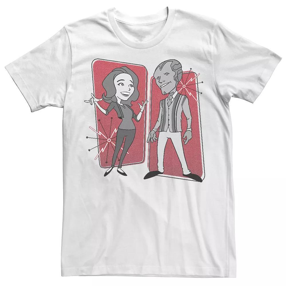 Men's Marvel WandaVision Retro Panels Red Design Tee, Size: Small, White Product Image