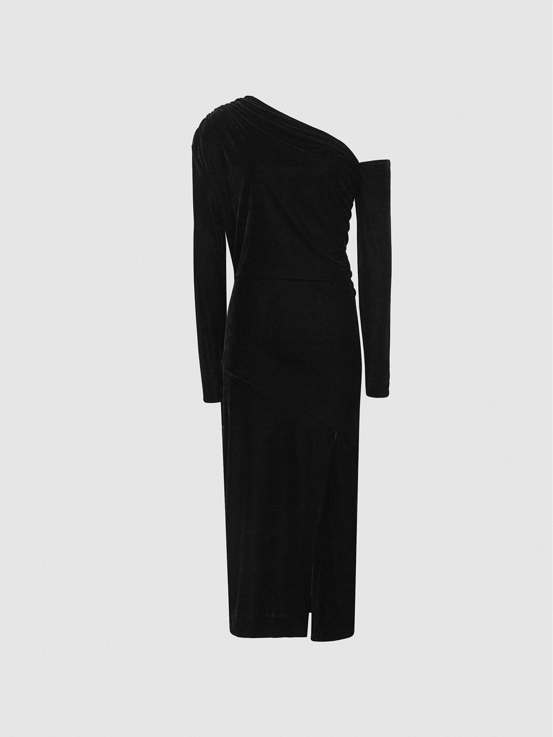 Velvet Midi Dress in Black Product Image