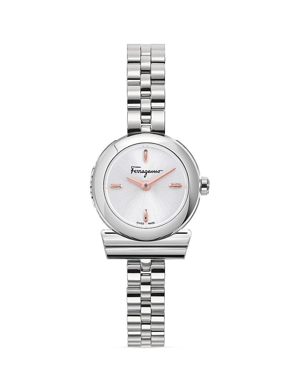 22.5mm Gancino Watch with Bracelet Strap, Silver Product Image