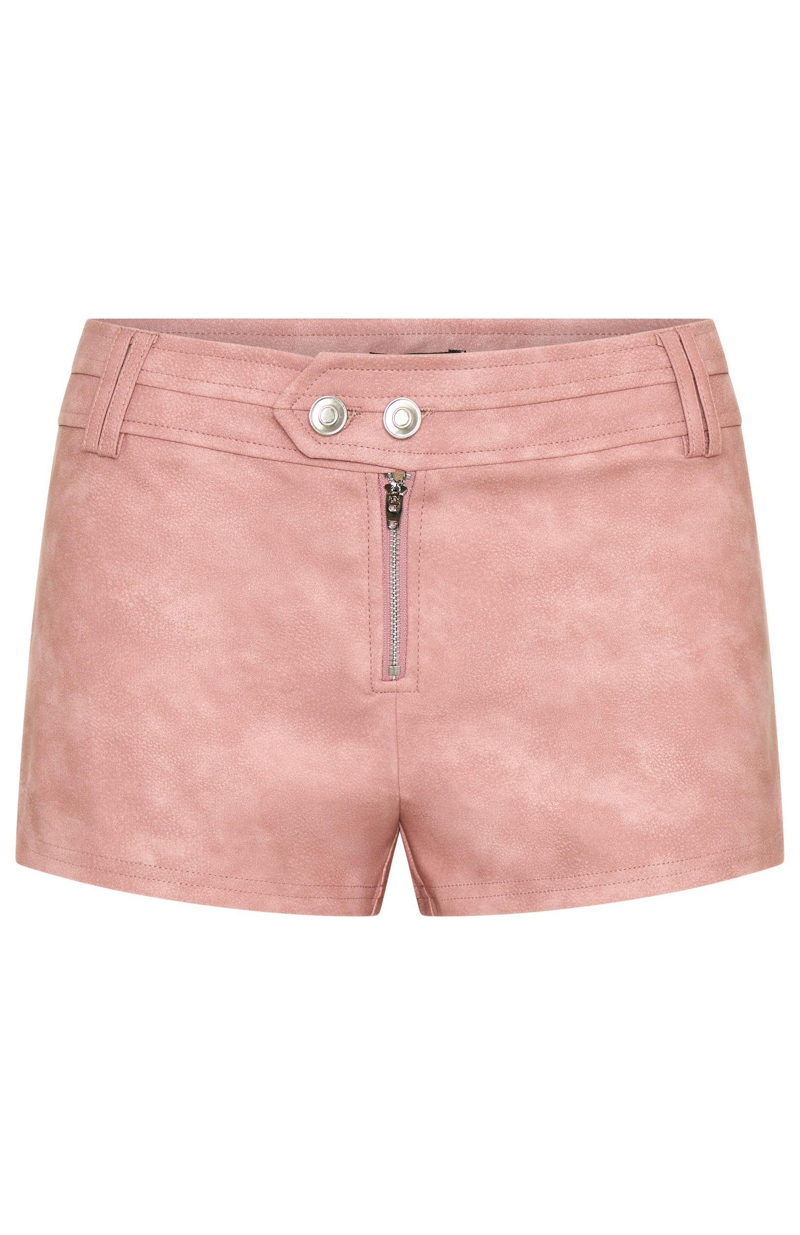 Midnight Blues PU Booty Shorts Dusty Pink Product Image