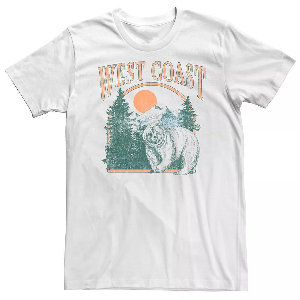 Big & Tall West Coast Grizzly Bear Forest Landscape Graphic Tee, Men's, Size: 3XL Tall, White Product Image