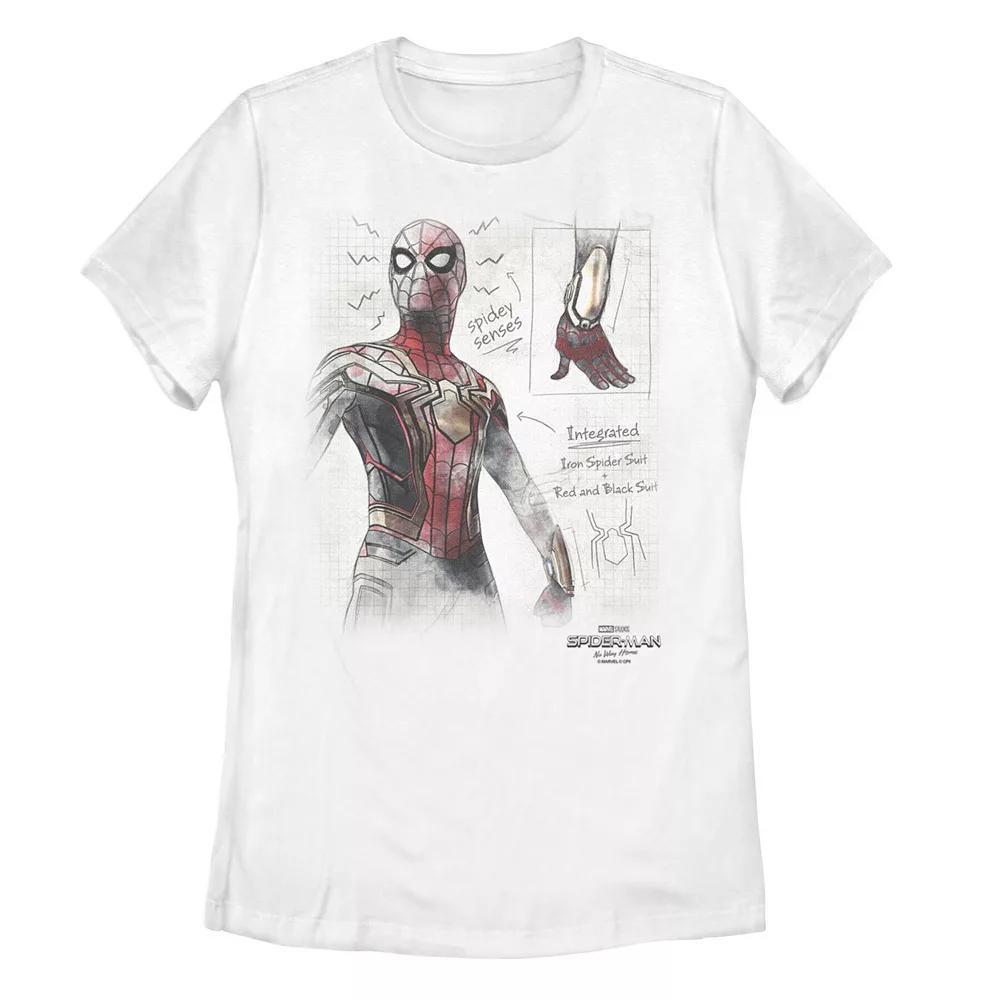 Juniors' Marvel Spider-Man No Way Home Graph Sketch Tee, Girl's, Size: Large, Black Product Image