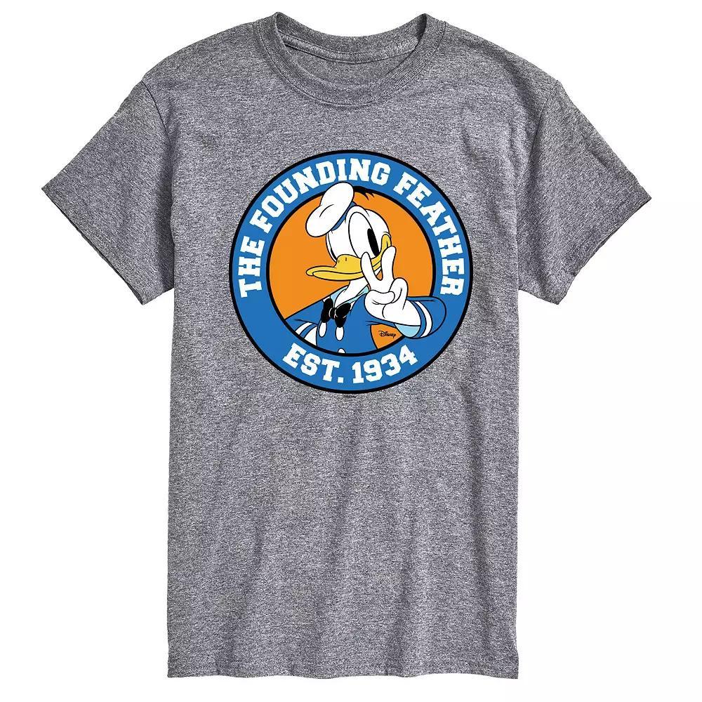 Disney's Mickey Mouse & Friends Donald Duck Men's The Founding Feather Graphic Tee, Size: XS, Heathr Gray Product Image