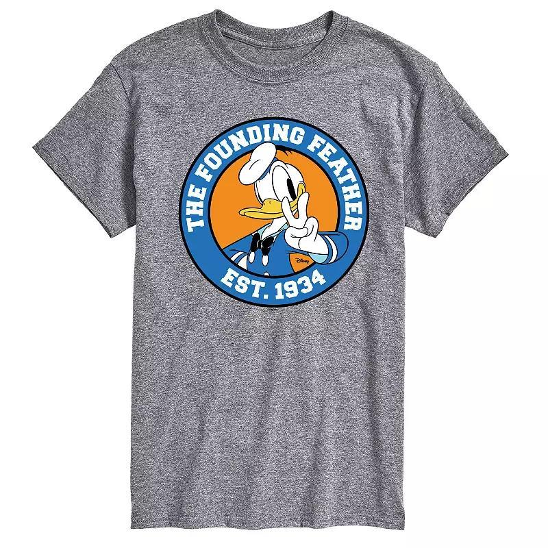 Disney's Mickey Mouse & Friends Donald Duck Men's The Founding Feather Graphic Tee, Size: XS, Heathr Gray Product Image