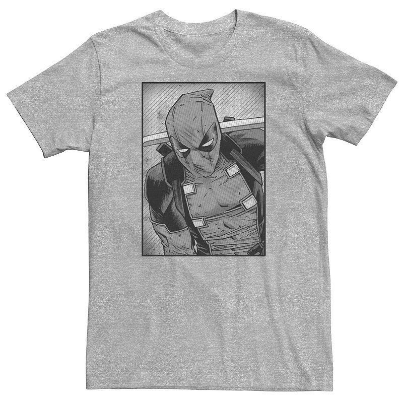 Big & Tall Marvel Deadpool Striped Distress Tee, Men's, Size: 4XL, Athletic Grey Product Image