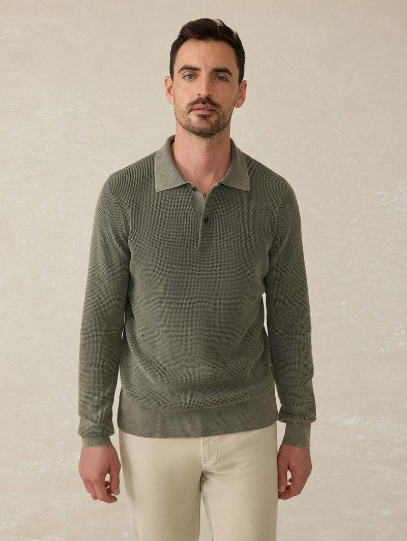 Sunwashed Sweater Polo - Pine Ridge Product Image