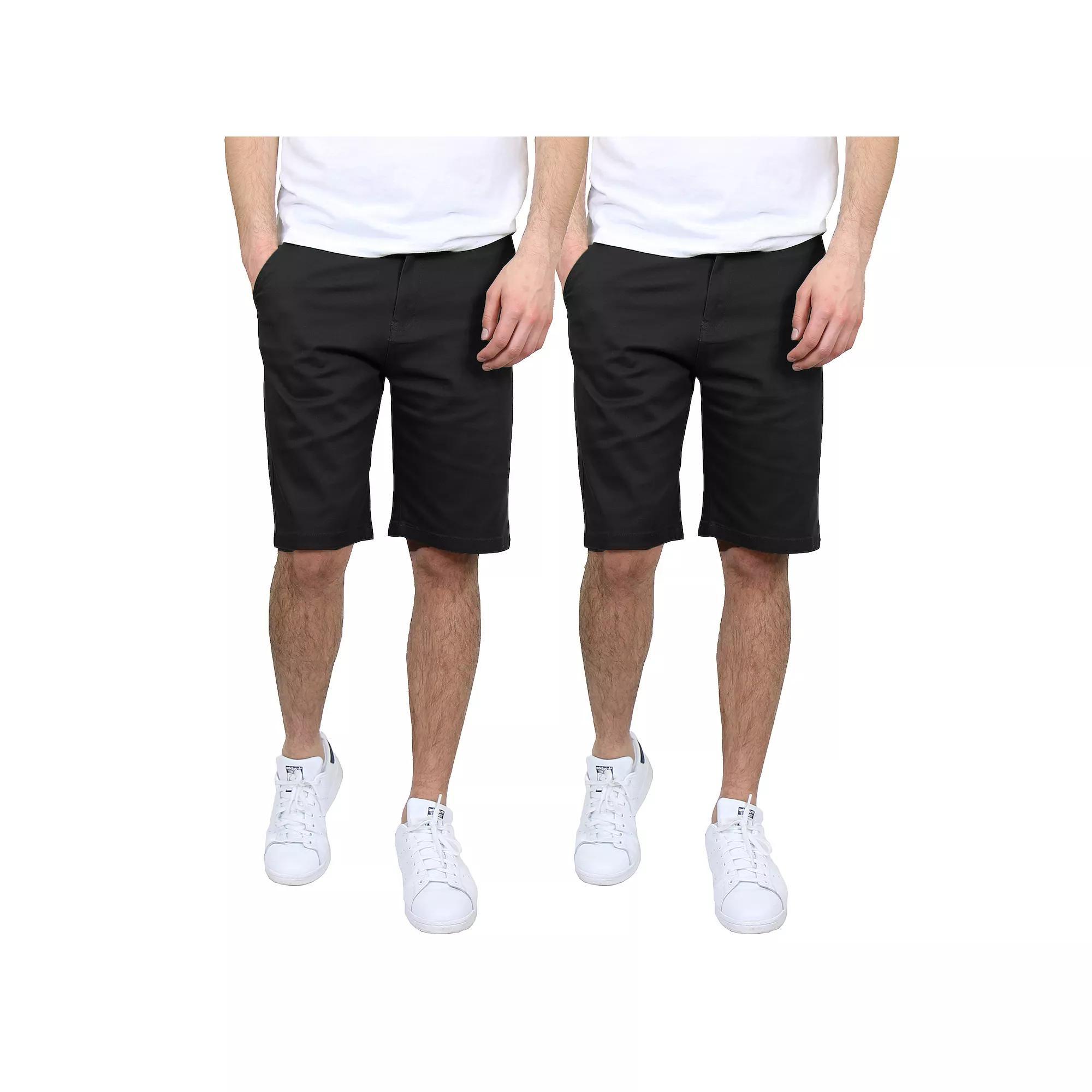 Men's Galaxy 10.5" Slim-Fit Cotton Flex Chino Shorts 2-Pack, Size: 34, Black Product Image