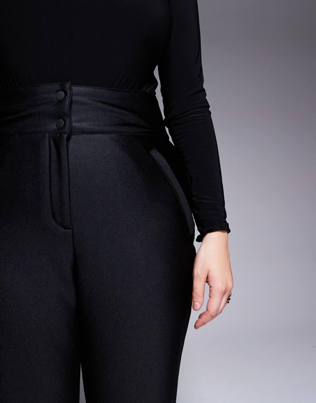 4505 Curve soft shell water repellent skinny ski pants in black gloss  Product Image