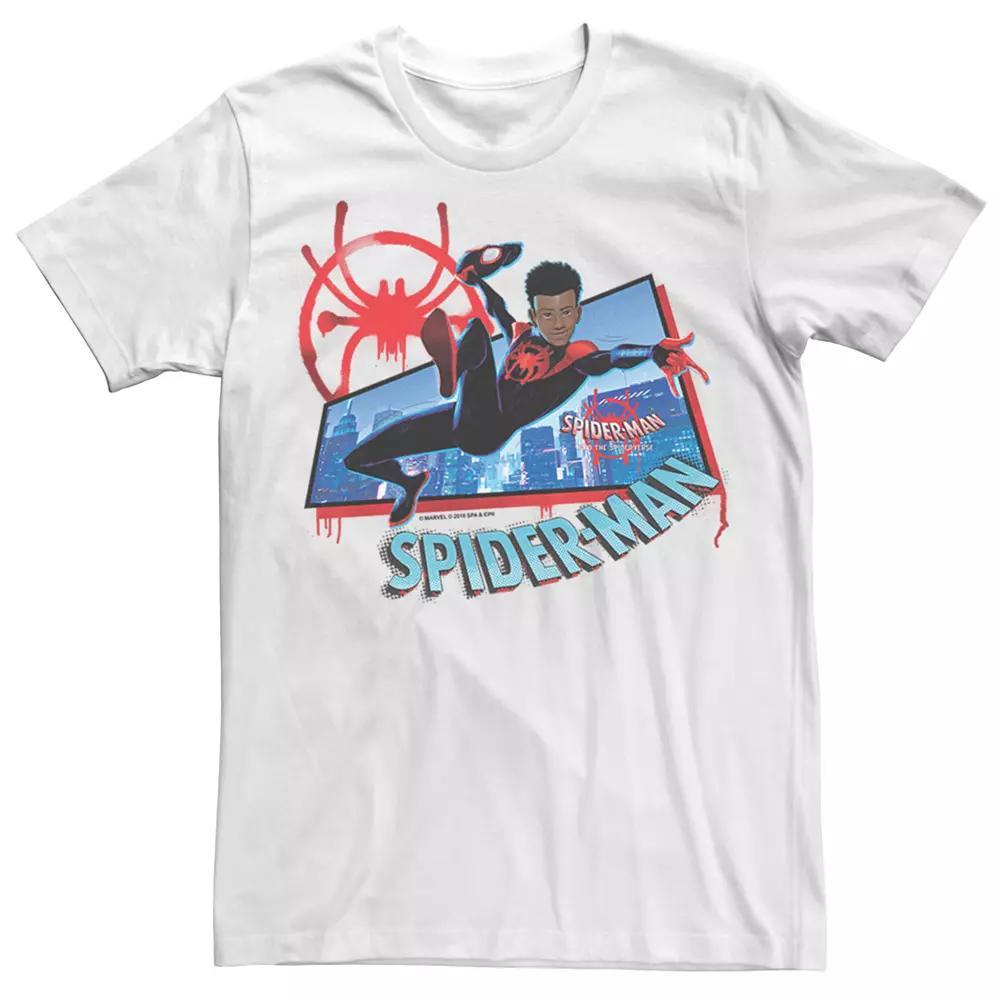 Men's Marvel Spider-Verse Morales Spider-Man Short Sleeve Graphic Tee, Size: XXL, White Product Image